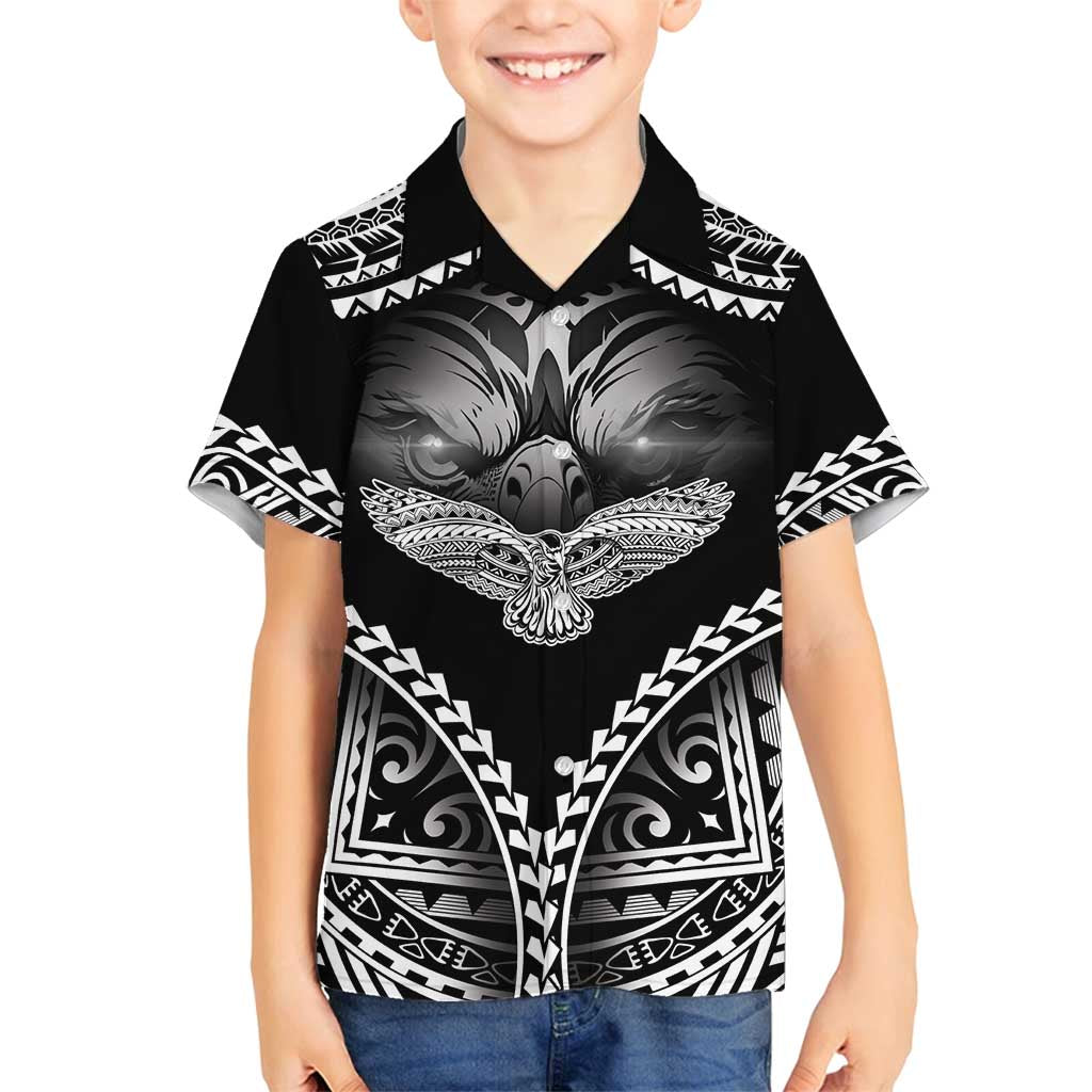 Hawaiian Hawk Family Matching Long Sleeve Bodycon Dress and Hawaiian Shirt Polynesian Pattern Style