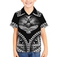 Hawaiian Hawk Family Matching Long Sleeve Bodycon Dress and Hawaiian Shirt Polynesian Pattern Style