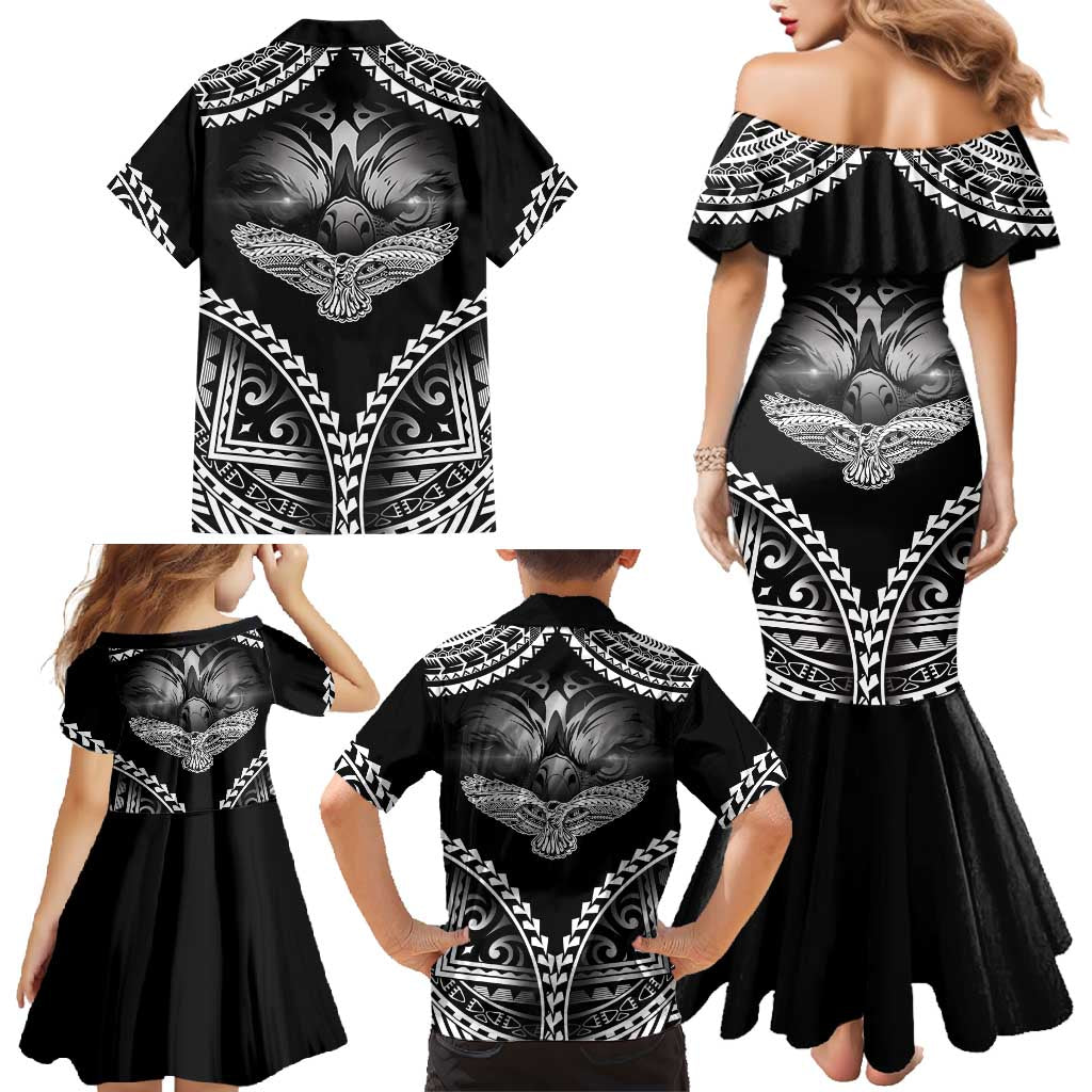 Hawaiian Hawk Family Matching Mermaid Dress and Hawaiian Shirt Polynesian Pattern Style LT05 - Polynesian Pride