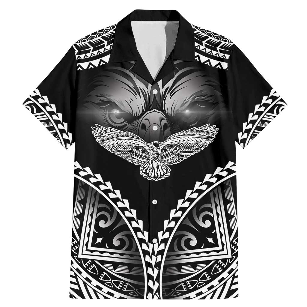 Hawaiian Hawk Family Matching Mermaid Dress and Hawaiian Shirt Polynesian Pattern Style LT05 Dad's Shirt - Short Sleeve Black - Polynesian Pride