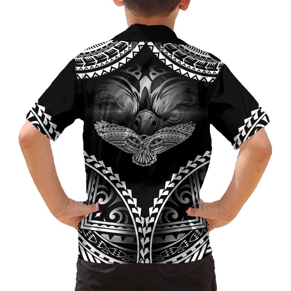 Hawaiian Hawk Family Matching Off Shoulder Short Dress and Hawaiian Shirt Polynesian Pattern Style LT05 - Polynesian Pride