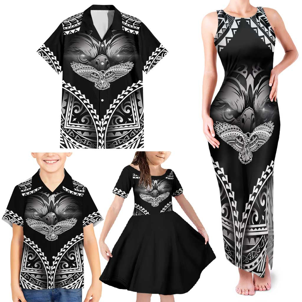 Hawaiian Hawk Family Matching Tank Maxi Dress and Hawaiian Shirt Polynesian Pattern Style LT05 - Polynesian Pride
