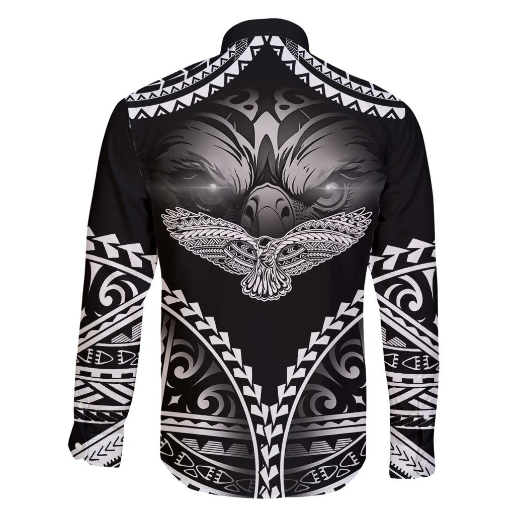 Hawaiian Hawk Family Matching Tank Maxi Dress and Hawaiian Shirt Polynesian Pattern Style