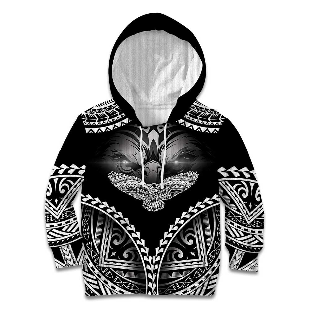 Hawaiian Hawk Kid Hoodie Polynesian Pattern Style LT05 Hoodie Black - Polynesian Pride