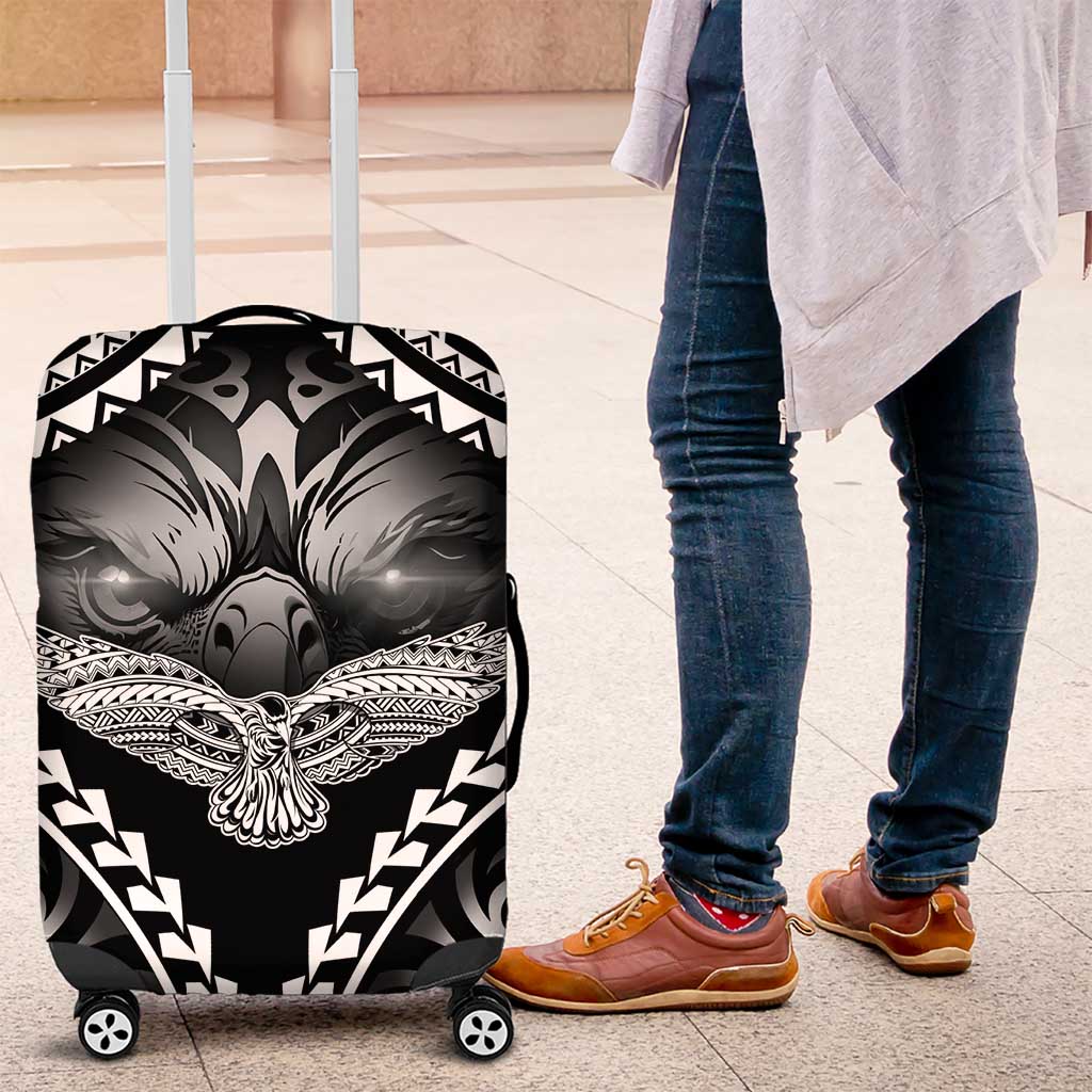Hawaiian Hawk Luggage Cover Polynesian Pattern Style LT05 Black - Polynesian Pride