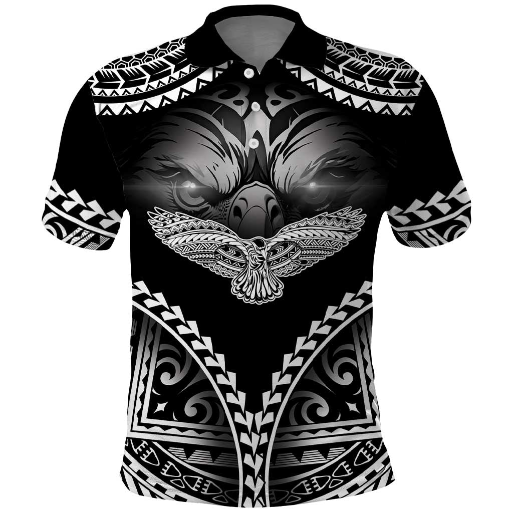 Hawaiian Hawk Polo Shirt Polynesian Pattern Style