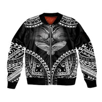 Hawaiian Hawk Sleeve Zip Bomber Jacket Polynesian Pattern Style