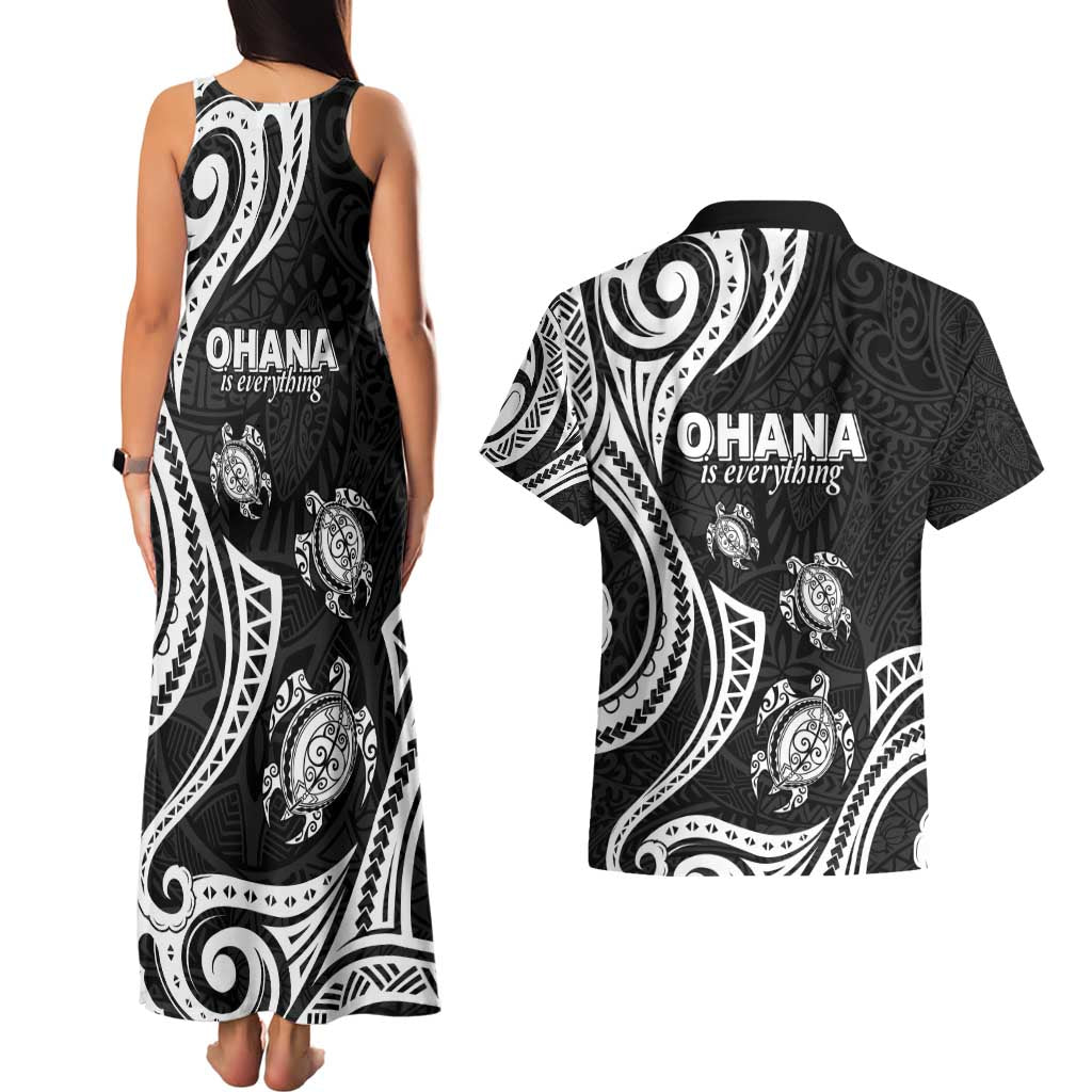 Hawaii Ohana Means Family Couples Matching Tank Maxi Dress and Hawaiian Shirt Sea Turtle Polynesian Style LT05 - Polynesian Pride