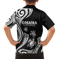 Hawaii Ohana Means Family Family Matching Off The Shoulder Long Sleeve Dress and Hawaiian Shirt Sea Turtle Polynesian Style LT05 - Polynesian Pride