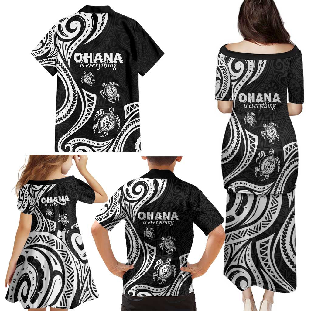 Hawaii Ohana Means Family Family Matching Puletasi and Hawaiian Shirt Sea Turtle Polynesian Style LT05 - Polynesian Pride