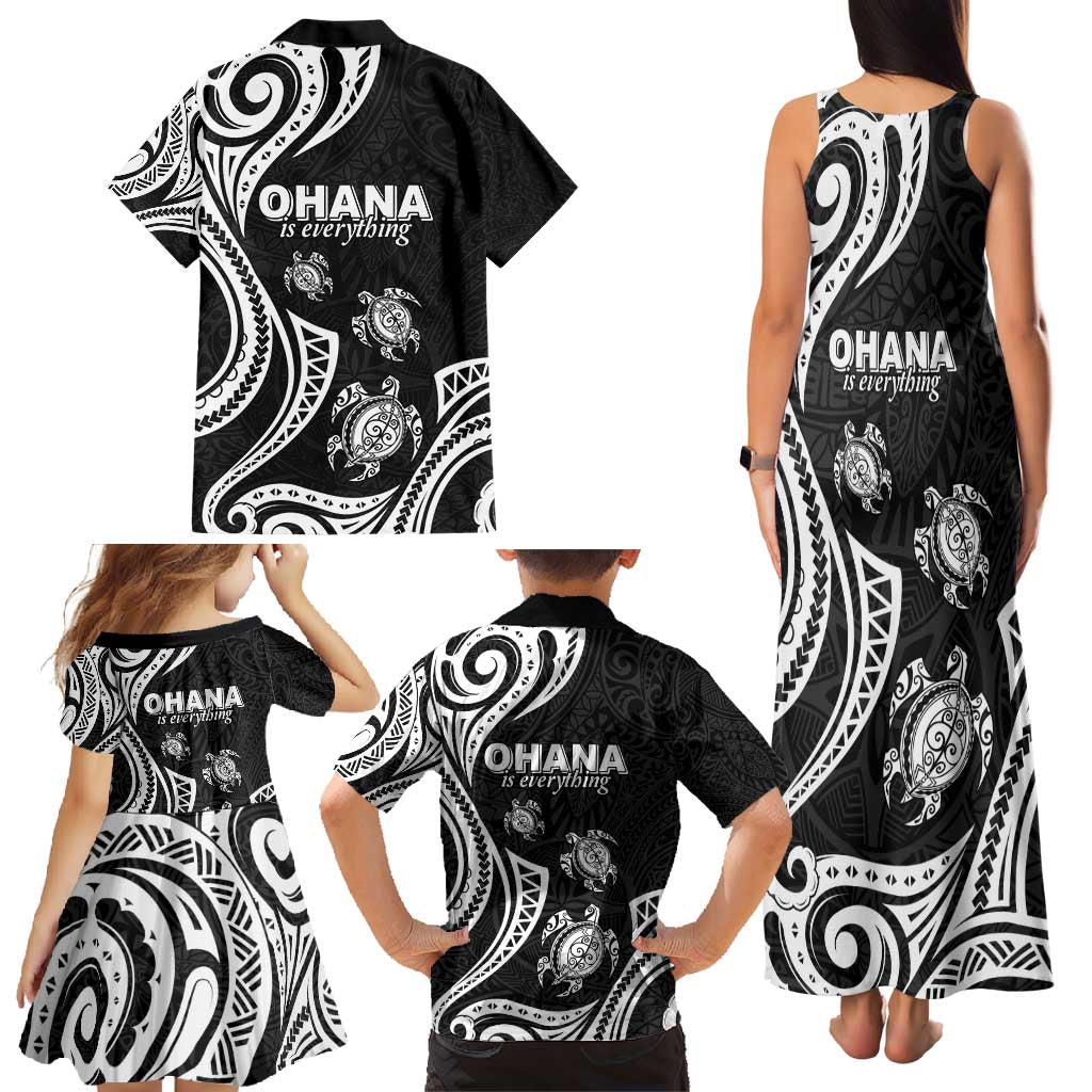 Hawaii Ohana Means Family Family Matching Tank Maxi Dress and Hawaiian Shirt Sea Turtle Polynesian Style LT05 - Polynesian Pride