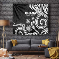 Hawaii Ohana Means Family Tapestry Sea Turtle Polynesian Style