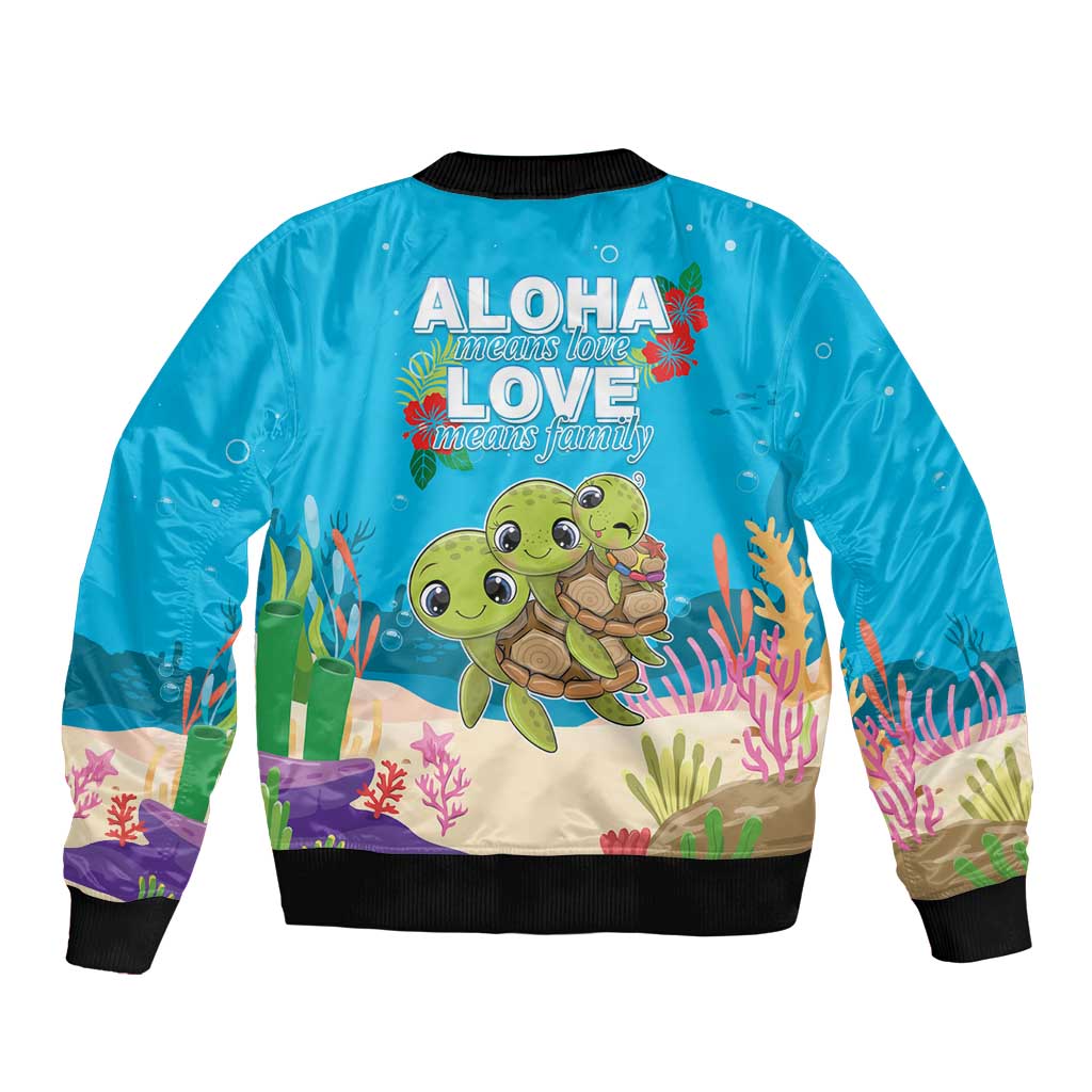 Ohana Hawaii Bomber Jacket Kawaii Family Turtle