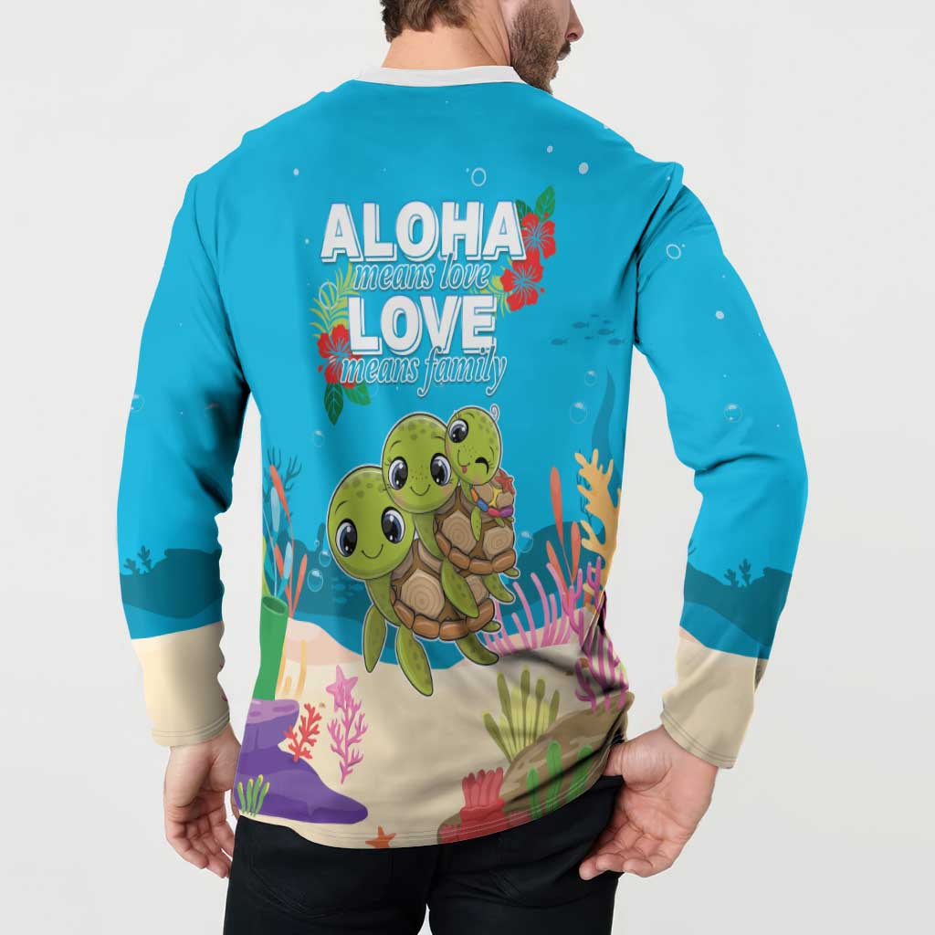 Ohana Hawaii Button Sweatshirt Kawaii Family Turtle