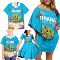 Ohana Hawaii Family Matching Off Shoulder Short Dress and Hawaiian Shirt Kawaii Family Turtle LT05 - Polynesian Pride