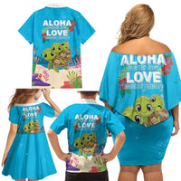 Ohana Hawaii Family Matching Off Shoulder Short Dress and Hawaiian Shirt Kawaii Family Turtle LT05 - Polynesian Pride