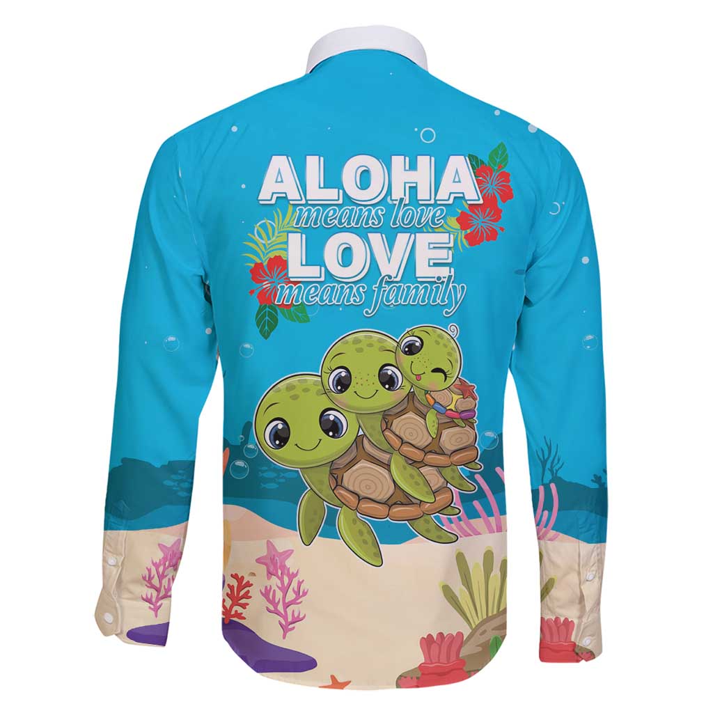 Ohana Hawaii Family Matching Off Shoulder Short Dress and Hawaiian Shirt Kawaii Family Turtle LT05 - Polynesian Pride