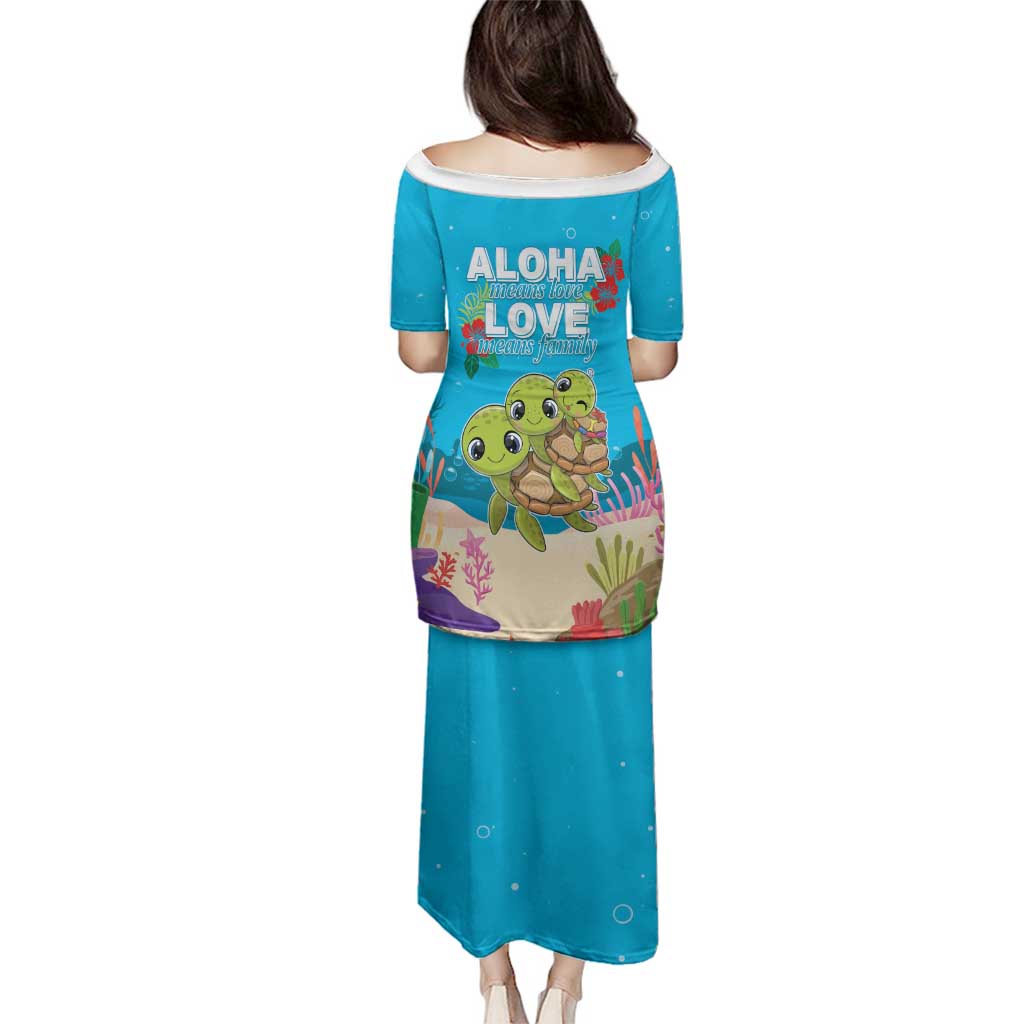 Ohana Hawaii Family Matching Puletasi and Hawaiian Shirt Kawaii Family Turtle LT05 - Polynesian Pride