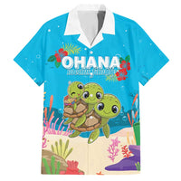 Ohana Hawaii Family Matching Summer Maxi Dress and Hawaiian Shirt Kawaii Family Turtle LT05 Dad's Shirt - Short Sleeve Blue - Polynesian Pride