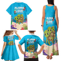Ohana Hawaii Family Matching Tank Maxi Dress and Hawaiian Shirt Kawaii Family Turtle LT05 - Polynesian Pride
