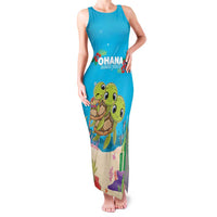 Ohana Hawaii Family Matching Tank Maxi Dress and Hawaiian Shirt Kawaii Family Turtle LT05 Mom's Dress Blue - Polynesian Pride