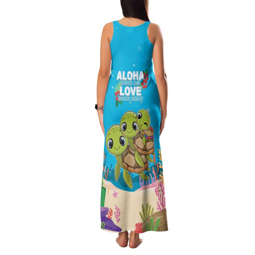 Ohana Hawaii Family Matching Tank Maxi Dress and Hawaiian Shirt Kawaii Family Turtle LT05 - Polynesian Pride