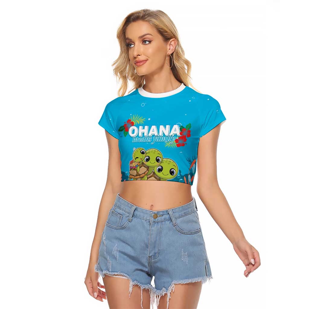 Ohana Hawaii Raglan Cropped T Shirt Kawaii Family Turtle