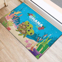 Ohana Hawaii Rubber Doormat Kawaii Family Turtle