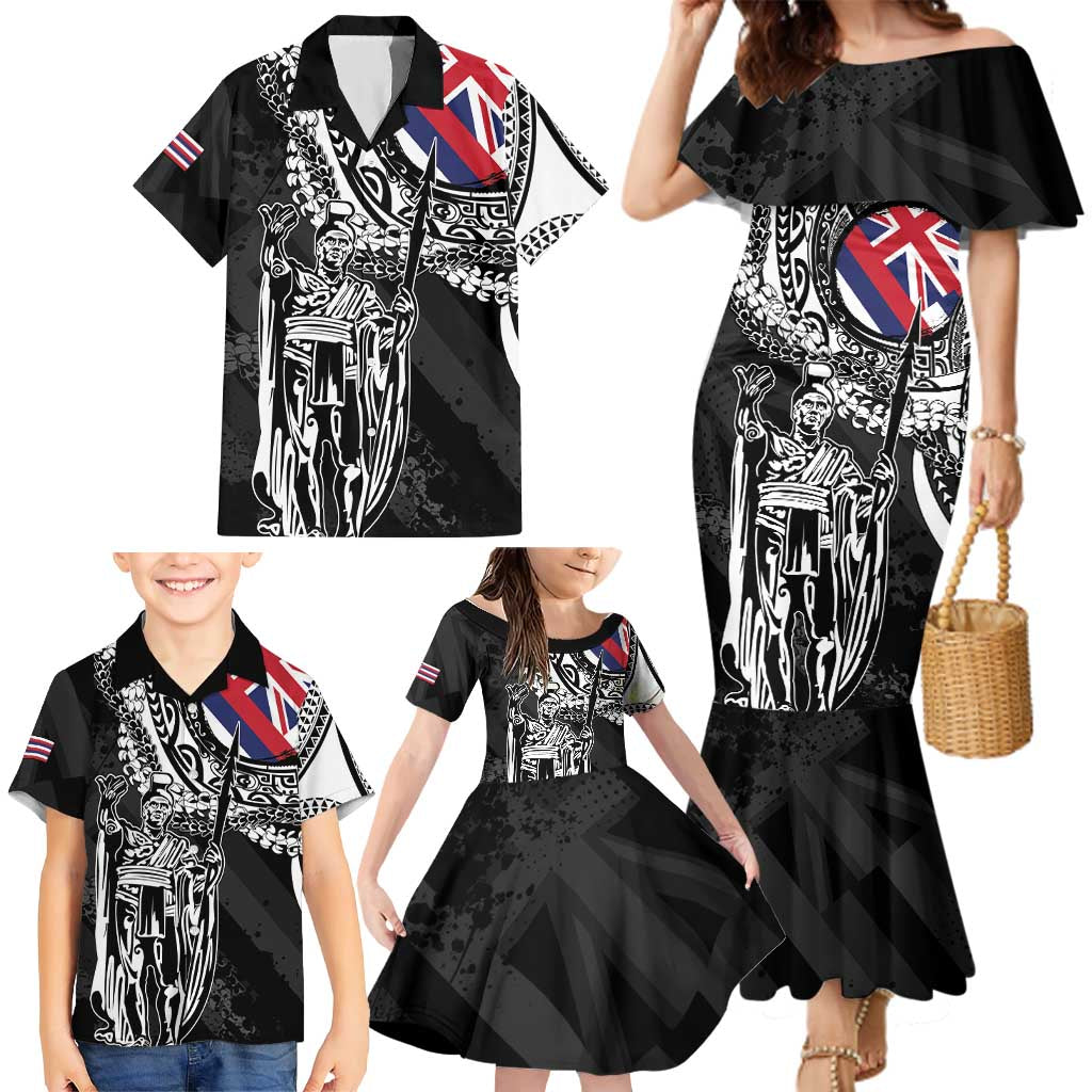 Hawaii King Flag Family Matching Mermaid Dress and Hawaiian Shirt Hawaiian Maile Lei LT05 - Polynesian Pride