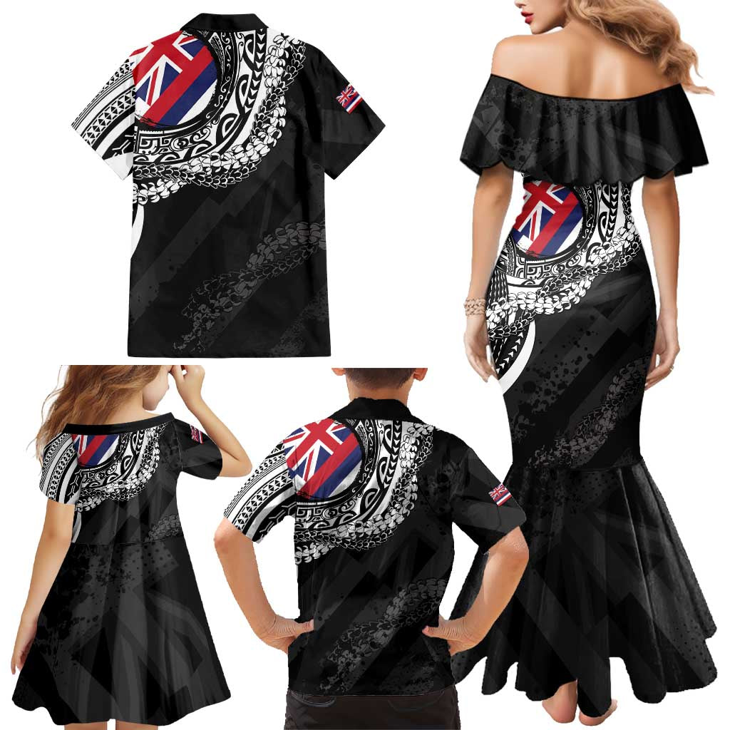 Hawaii King Flag Family Matching Mermaid Dress and Hawaiian Shirt Hawaiian Maile Lei LT05 - Polynesian Pride