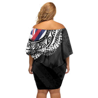 Hawaii King Flag Family Matching Off Shoulder Short Dress and Hawaiian Shirt Hawaiian Maile Lei LT05 - Polynesian Pride