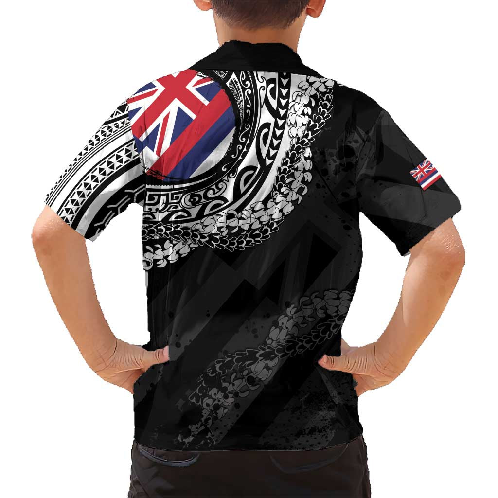 Hawaii King Flag Family Matching Tank Maxi Dress and Hawaiian Shirt Hawaiian Maile Lei LT05 - Polynesian Pride