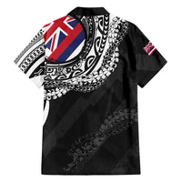 Hawaii King Flag Family Matching Tank Maxi Dress and Hawaiian Shirt Hawaiian Maile Lei LT05 - Polynesian Pride