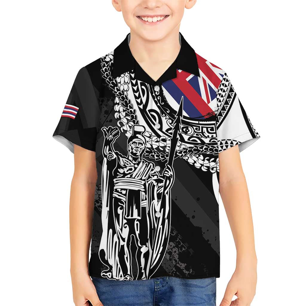 Hawaii King Flag Kid Hawaiian Shirt Hawaiian Maile Lei - Polynesian Pride