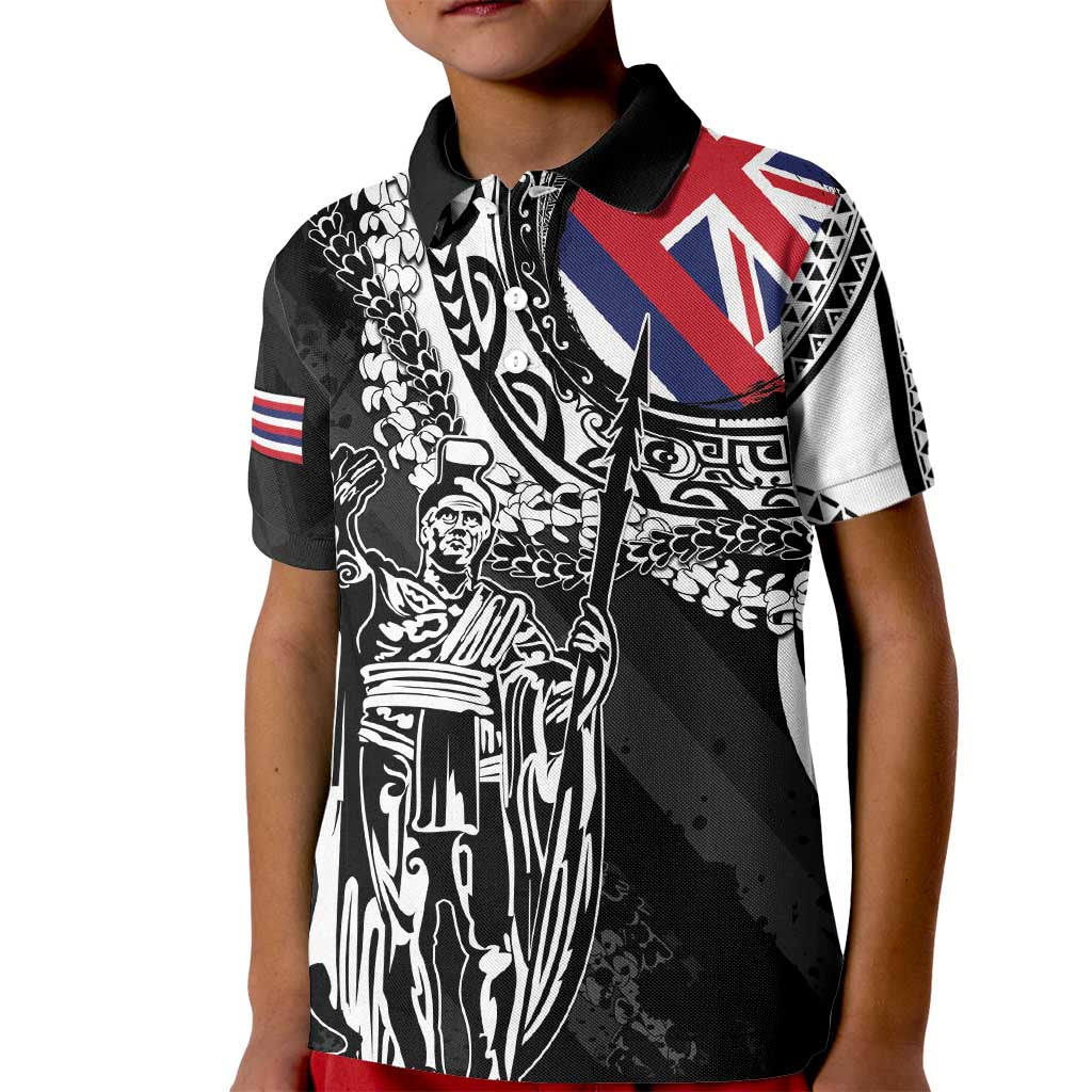 Hawaii King Flag Kid Polo Shirt Hawaiian Maile Lei - Polynesian Pride