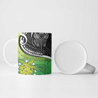 Personalised New Zealand Cook Islands Ceramic Mug Maori Tiki With Circle Stars Turtle LT05 - Polynesian Pride