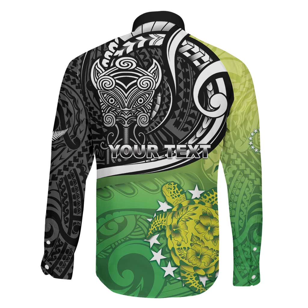 Personalised New Zealand Cook Islands Family Matching Tank Maxi Dress and Hawaiian Shirt Maori Tiki With Circle Stars Turtle LT05 - Polynesian Pride
