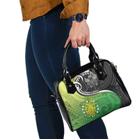 New Zealand Cook Islands Shoulder Handbag Maori Tiki With Circle Stars Turtle - Polynesian Pride