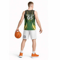 Custom Cook Islands Rugby Basketball Jersey Unique Style Green Version - Polynesian Pride