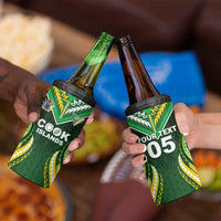 Custom Cook Islands Rugby 4 in 1 Can Cooler Tumbler Unique Style Green Version - Polynesian Pride