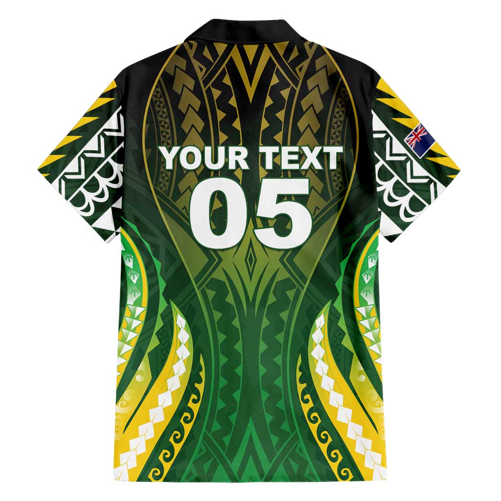 Custom Cook Islands Rugby Family Matching Tank Maxi Dress and Hawaiian Shirt Unique Style Green Version - Polynesian Pride