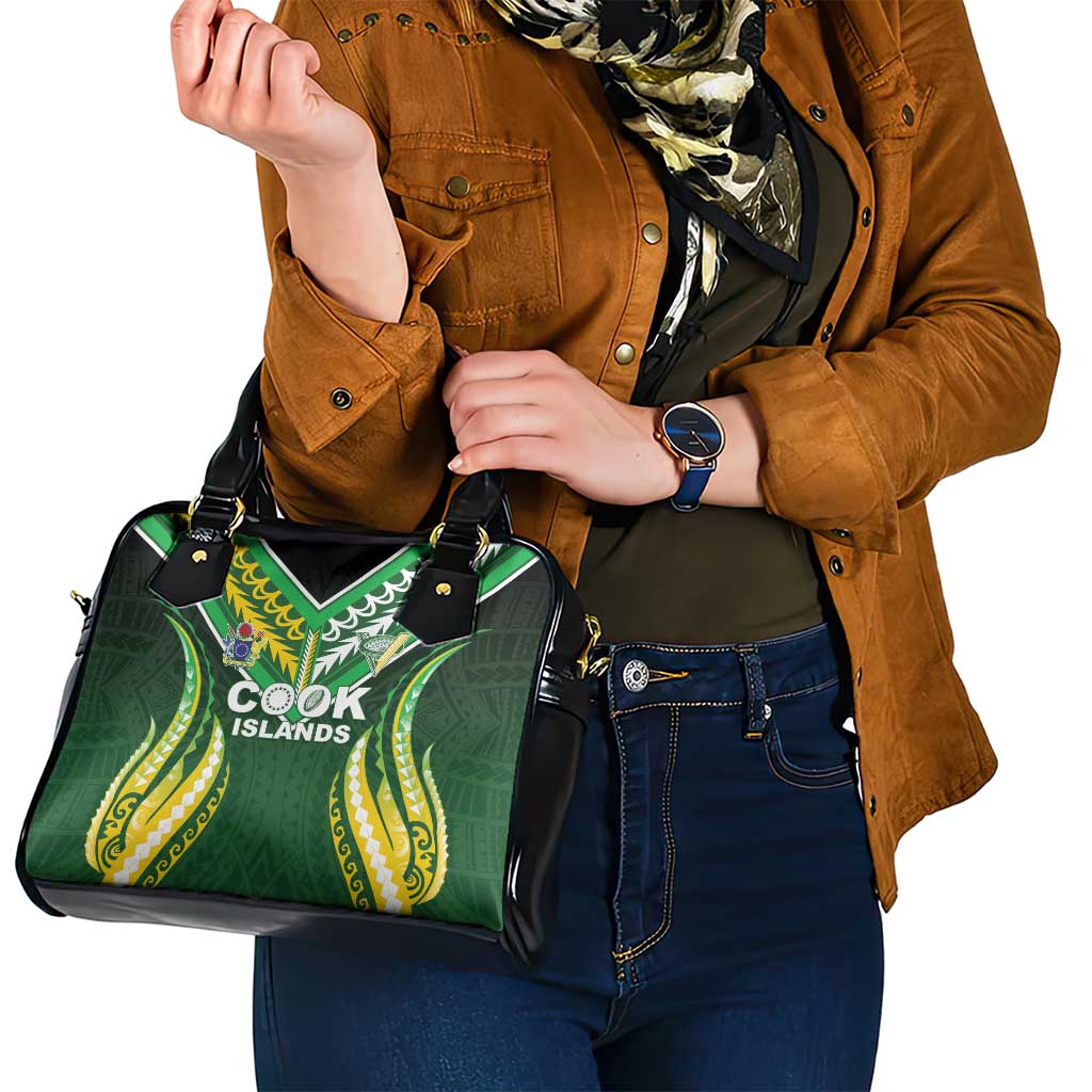 Cook Islands Rugby Shoulder Handbag Unique Style Green Version - Polynesian Pride
