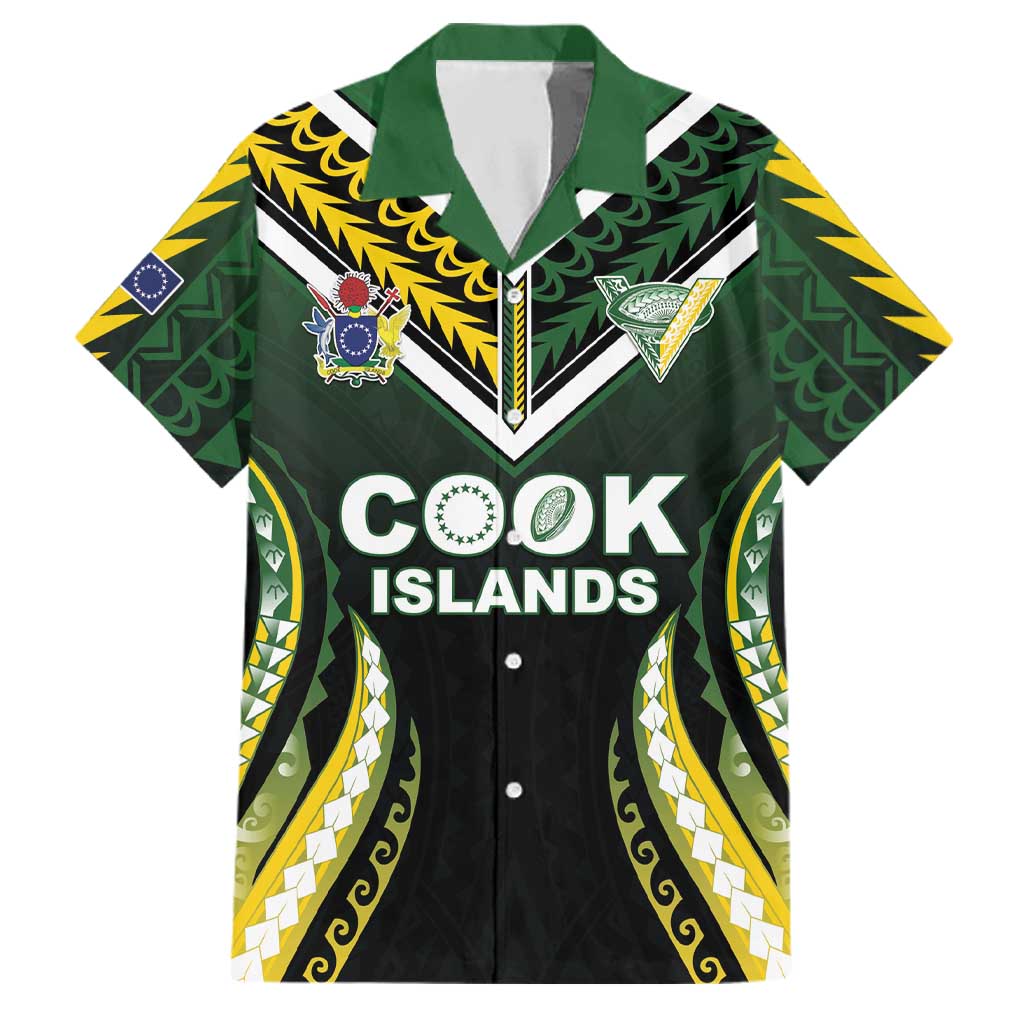 Custom Cook Islands Rugby Family Matching Puletasi and Hawaiian Shirt Unique Style Black Version - Polynesian Pride