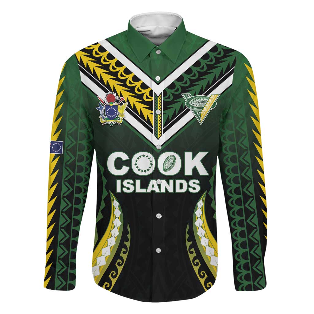 Custom Cook Islands Rugby Family Matching Short Sleeve Bodycon Dress and Hawaiian Shirt Unique Style Black Version - Polynesian Pride