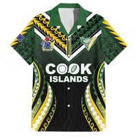 Custom Cook Islands Rugby Family Matching Tank Maxi Dress and Hawaiian Shirt Unique Style Black Version - Polynesian Pride