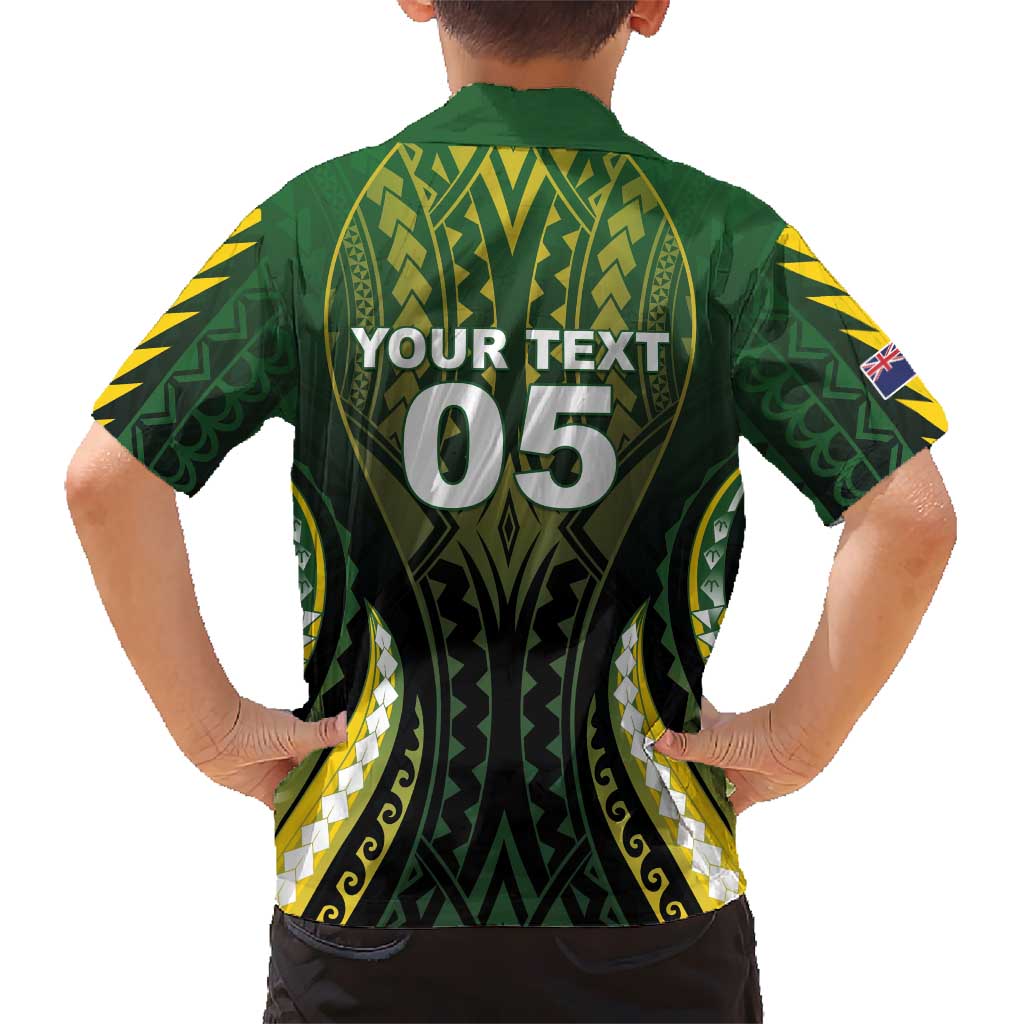 Custom Cook Islands Rugby Kid Hawaiian Shirt Unique Style Black Version - Polynesian Pride