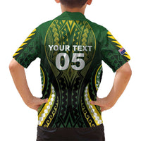 Custom Cook Islands Rugby Kid Hawaiian Shirt Unique Style Black Version - Polynesian Pride