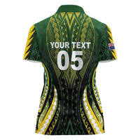 Custom Cook Islands Rugby Women Polo Shirt Unique Style Black Version - Polynesian Pride