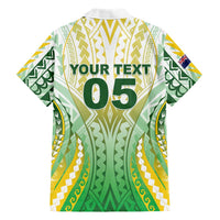 Custom Cook Islands Rugby Family Matching Tank Maxi Dress and Hawaiian Shirt Unique Style White Version - Polynesian Pride