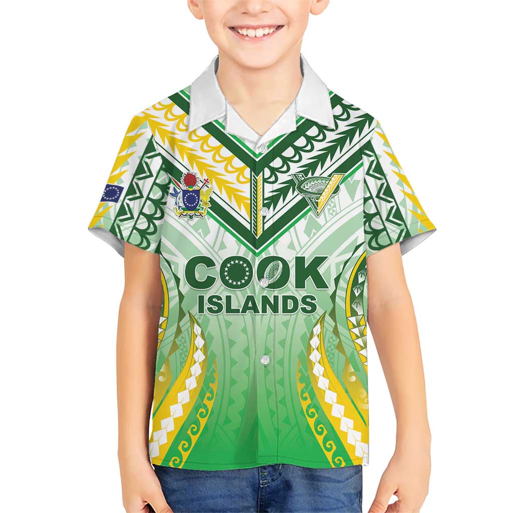 Custom Cook Islands Rugby Family Matching Tank Maxi Dress and Hawaiian Shirt Unique Style White Version - Polynesian Pride